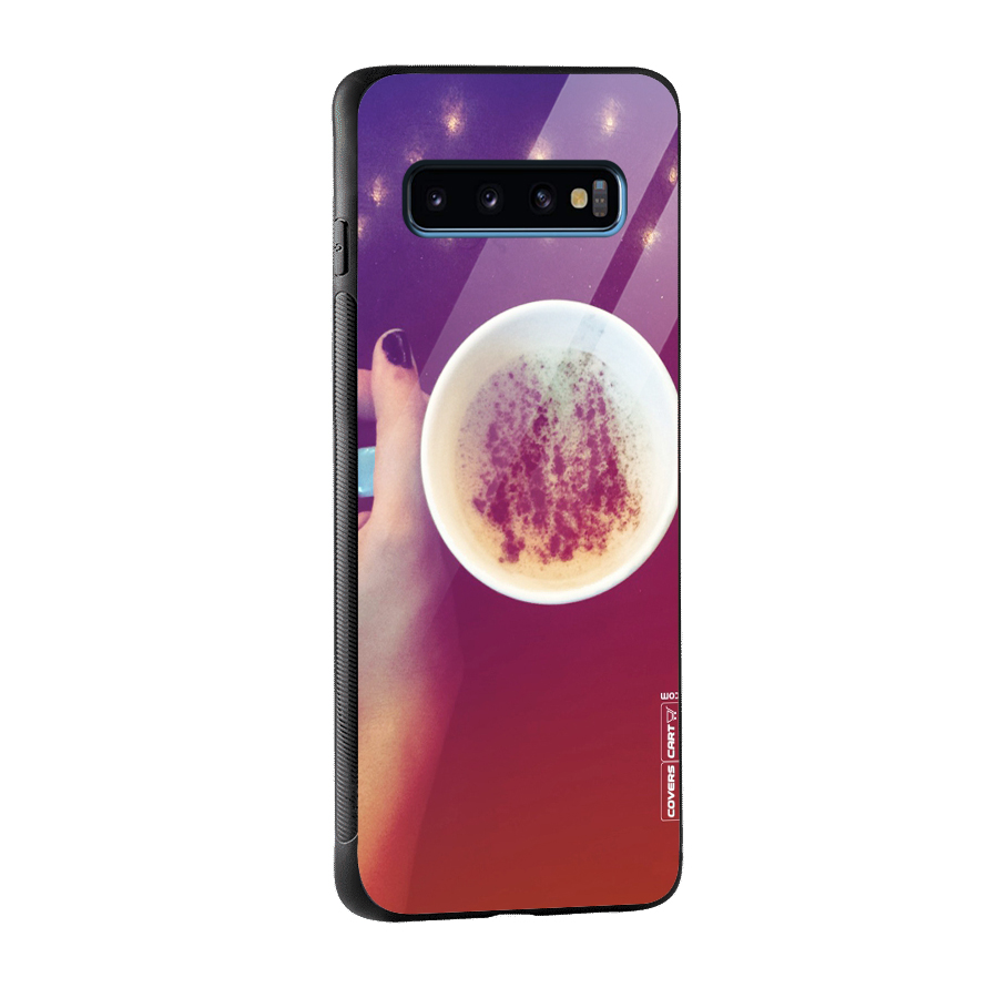 Bokeh Coffee Mug Glass Back Case for Galaxy S10