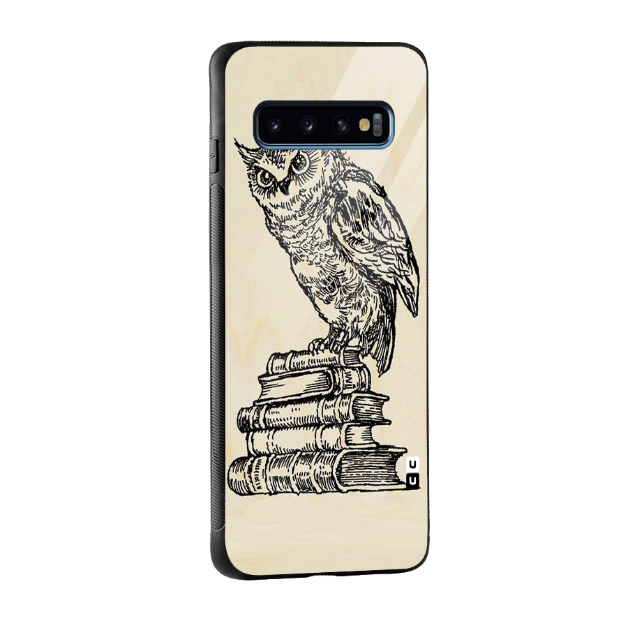 Book Owl Glass Back Case for Galaxy S10