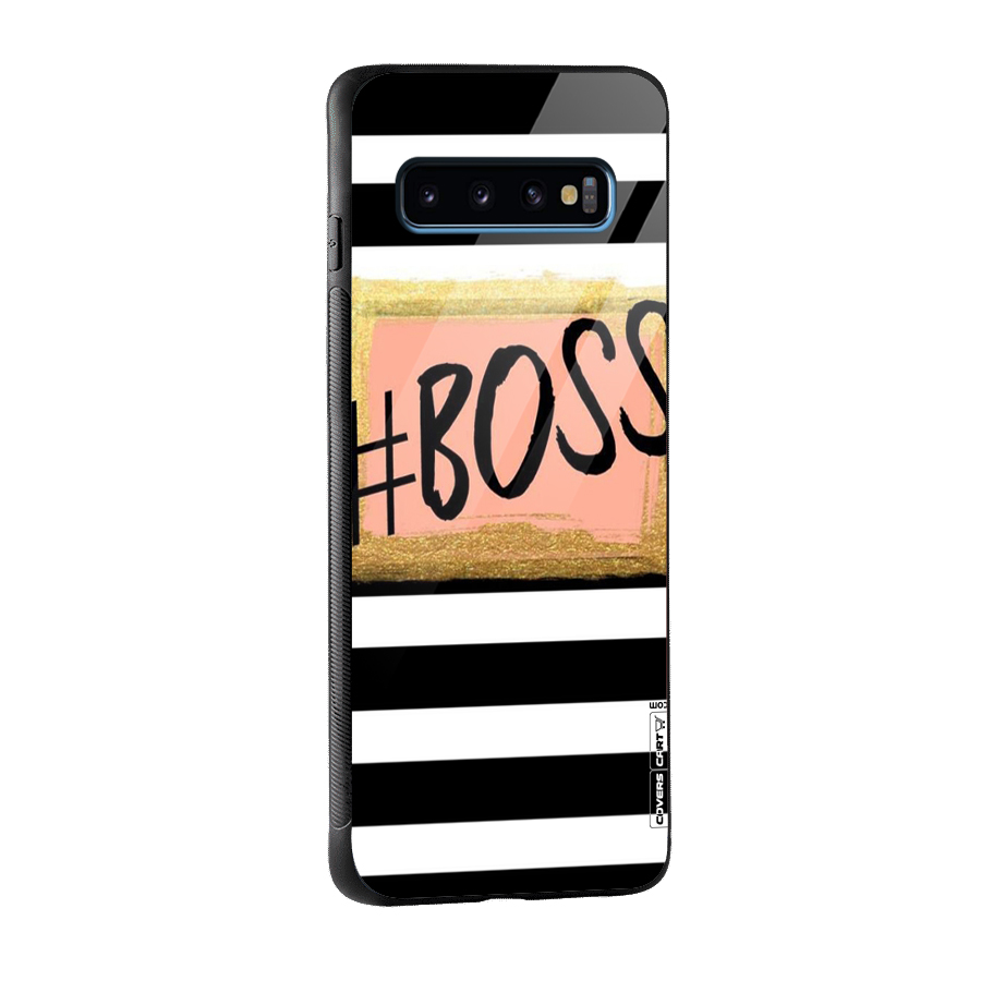 Boss Stripes Glass Back Case for Galaxy S10