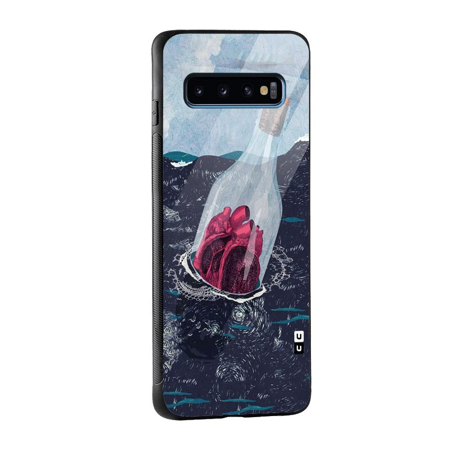 Bottle Heart Glass Back Case for Galaxy S10