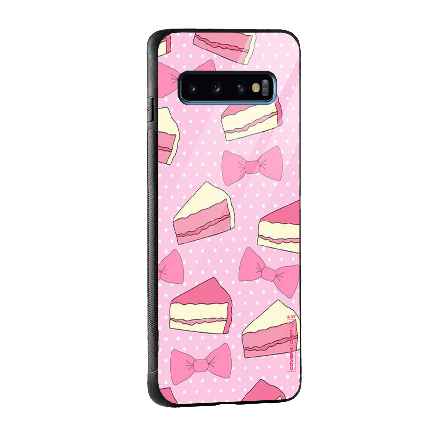 Bow Cake Glass Back Case for Galaxy S10