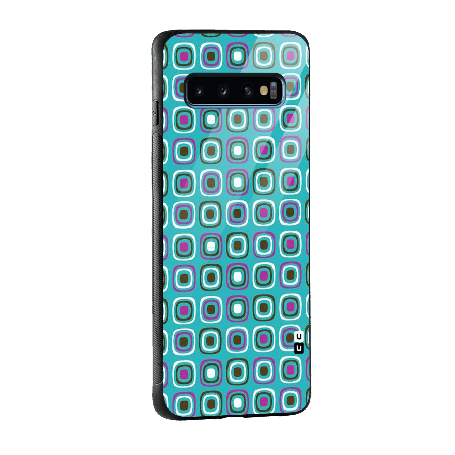 Boxes Tiny Pattern Glass Back Case for Galaxy S10