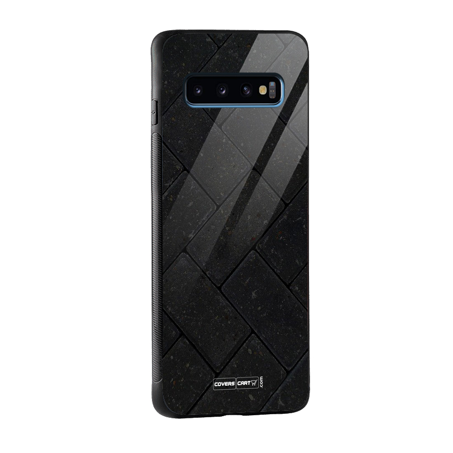 Bricks Pattern Glass Back Case for Galaxy S10