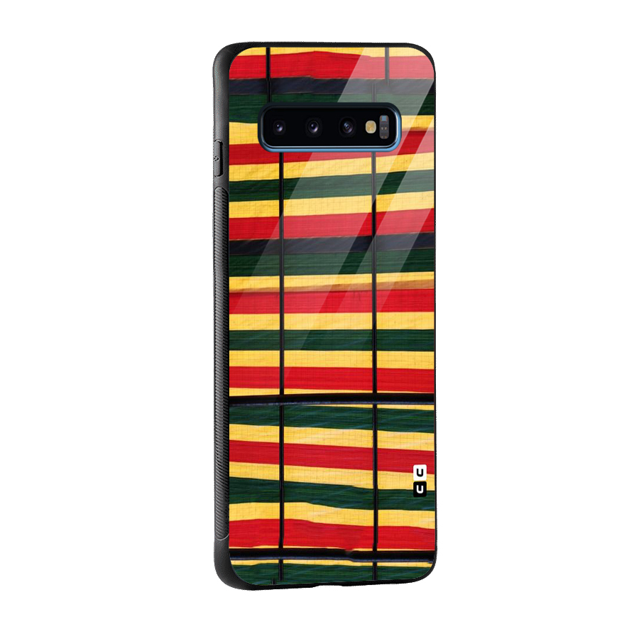 Bright Colors Lines Glass Back Case for Galaxy S10