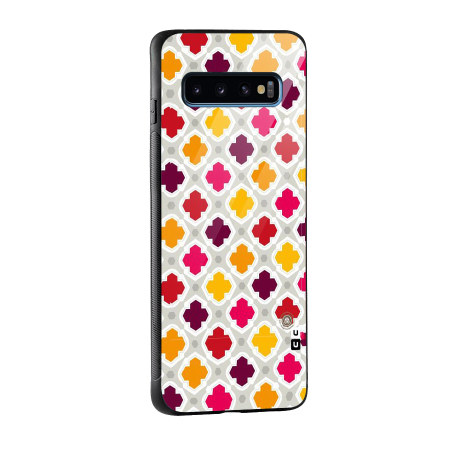 Bright Pattern Glass Back Case for Galaxy S10