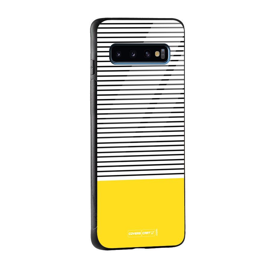 Bright Yellow Stripes Glass Back Case for Galaxy S10