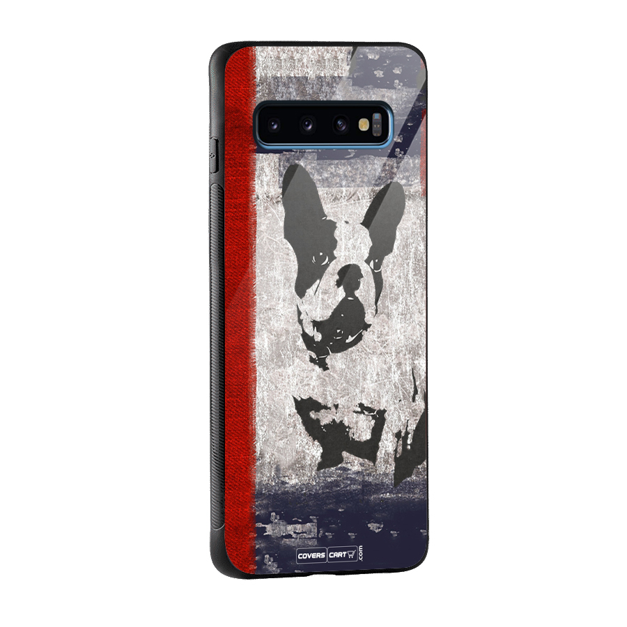 Bull Dog Glass Back Case for Galaxy S10