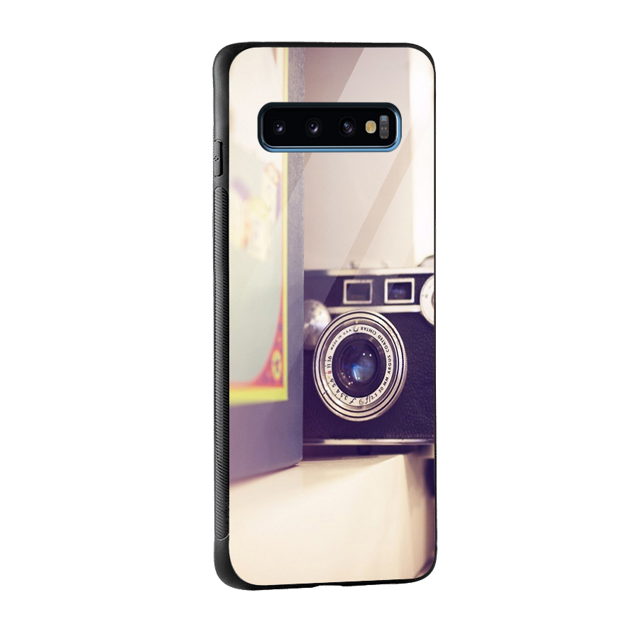 Camera Vintage Pastel Glass Back Case for Galaxy S10