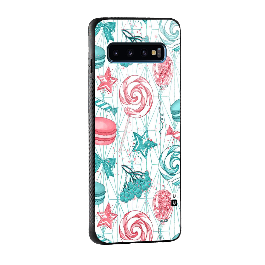 Candies And Macroons Glass Back Case for Galaxy S10