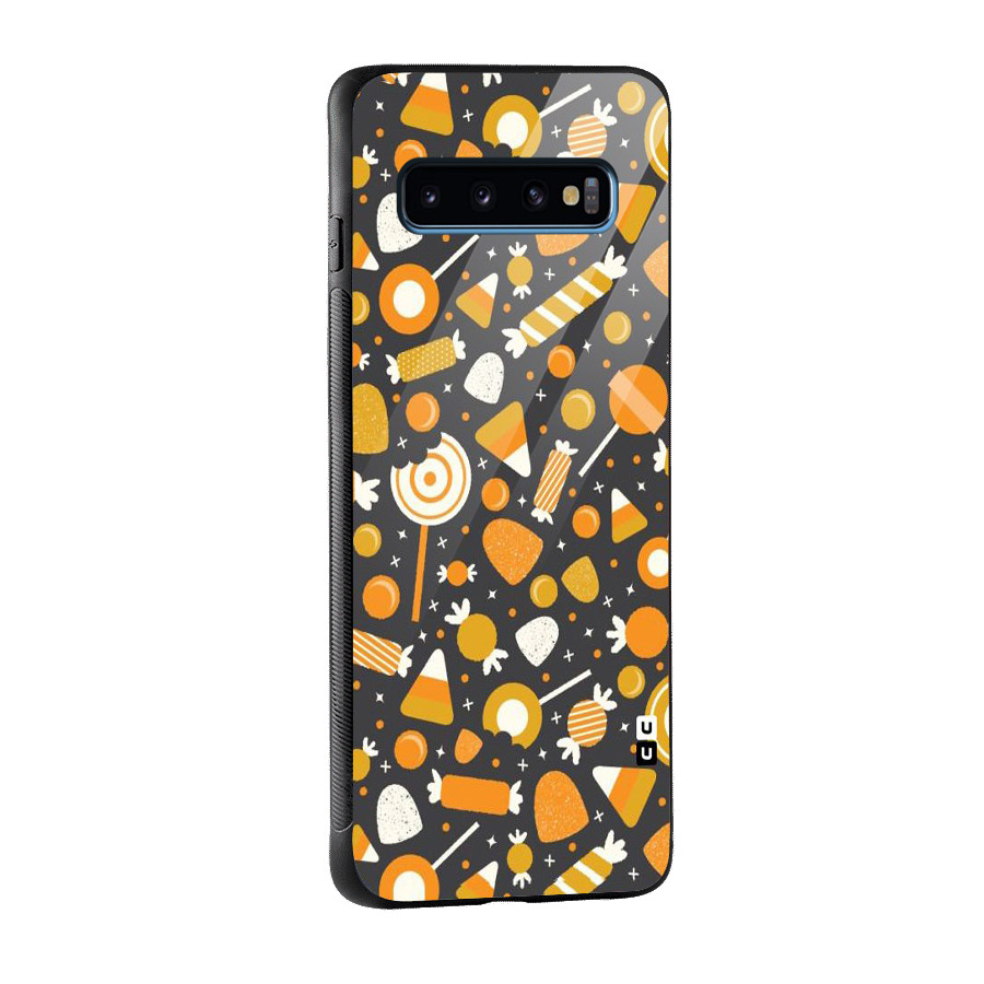 Candies Pattern Glass Back Case for Galaxy S10