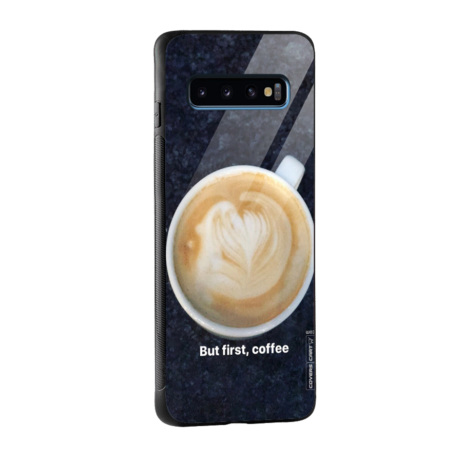 Cappuccino Coffee Glass Back Case for Galaxy S10