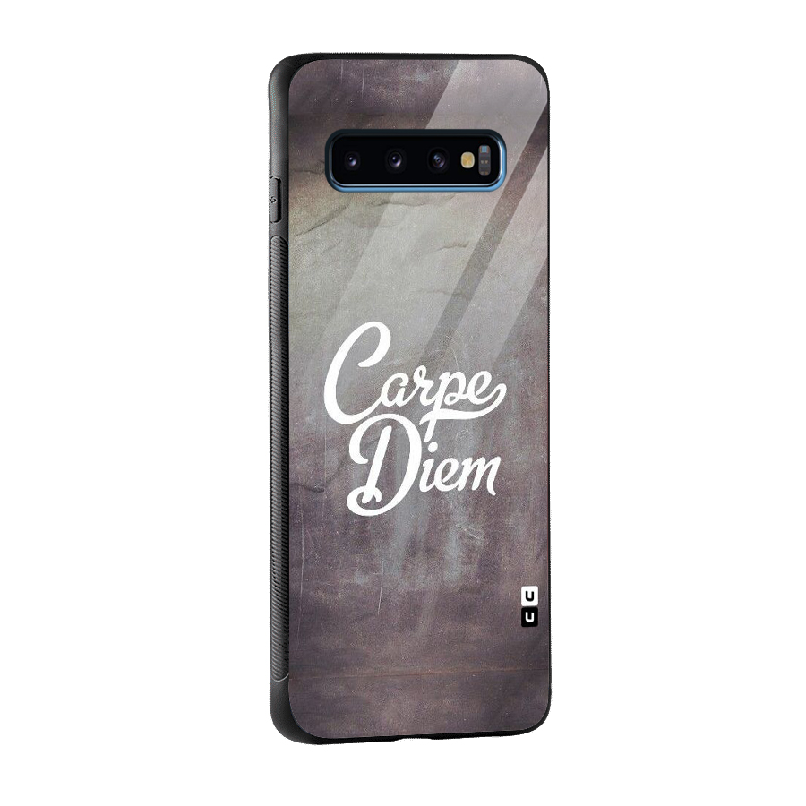 Carpe Diem Rugged Glass Back Case for Galaxy S10