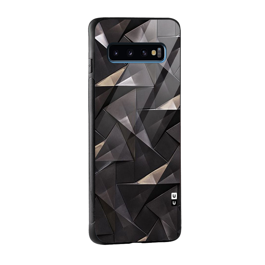 Carved Triangles Glass Back Case for Galaxy S10