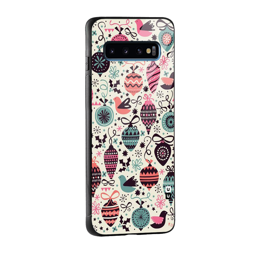 Celebration Pattern Glass Back Case for Galaxy S10