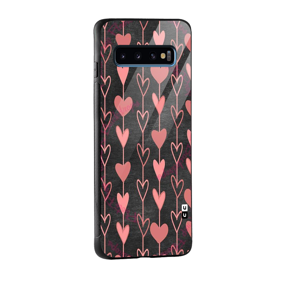 Chain Of Hearts Glass Back Case for Galaxy S10