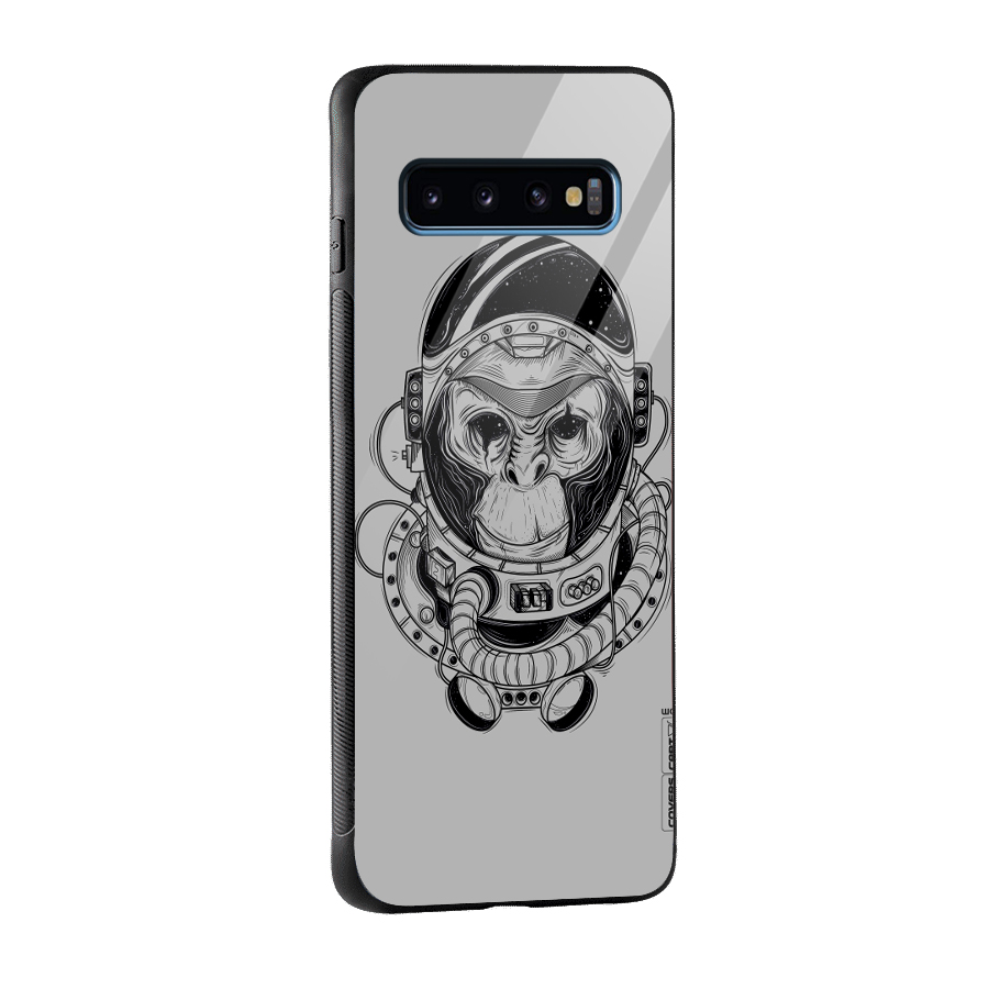 Chimpanzee Astronaut Glass Back Case for Galaxy S10