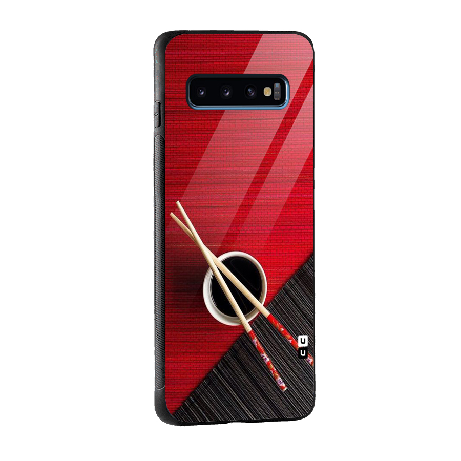Chopstick Design Glass Back Case for Galaxy S10
