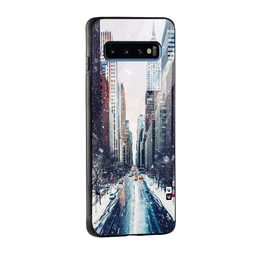 City Snow Glass Back Case for Galaxy S10