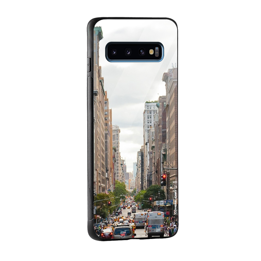 City Street View Glass Back Case for Galaxy S10