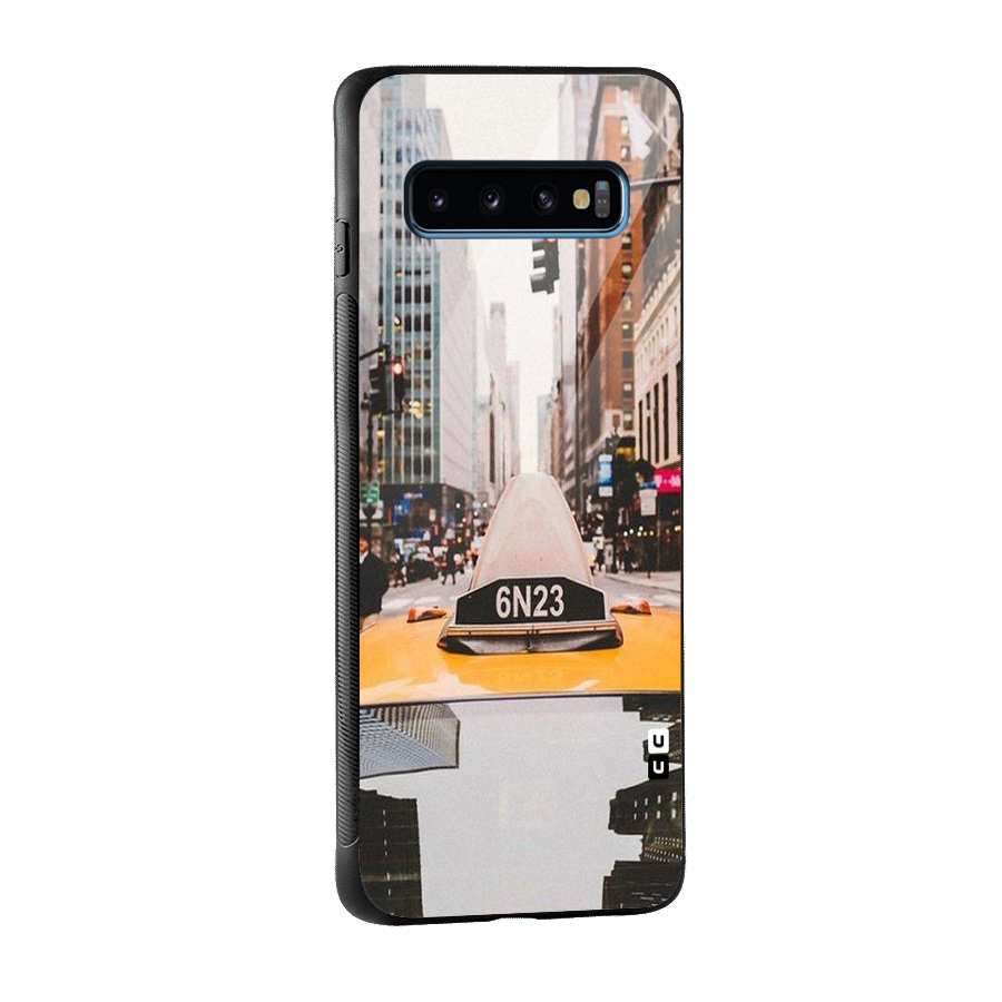 City Taxi Glass Back Case for Galaxy S10