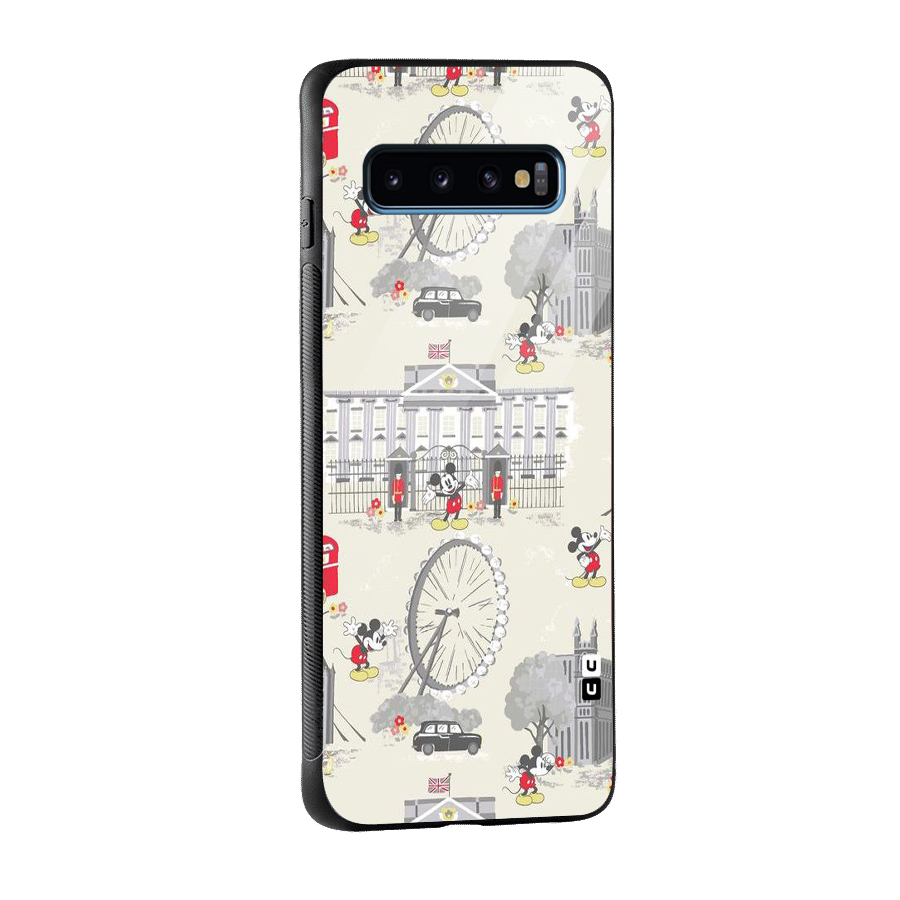 City Tour Pattern Glass Back Case for Galaxy S10