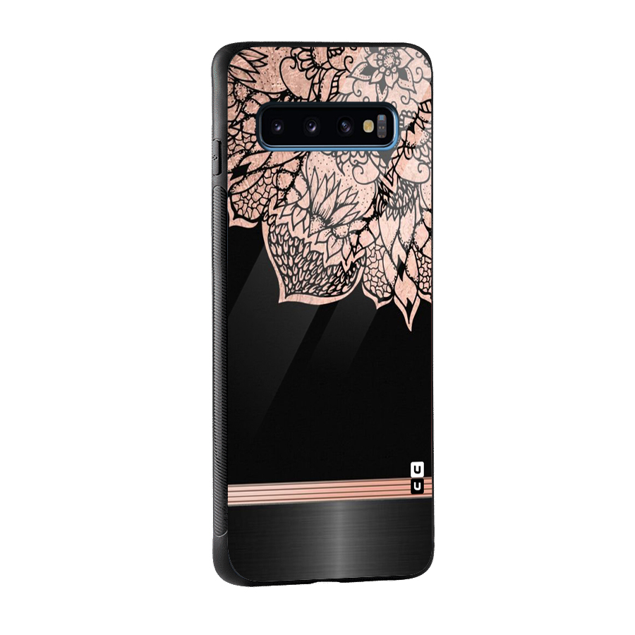 Classic Black Sleak Design Glass Back Case for Galaxy S10