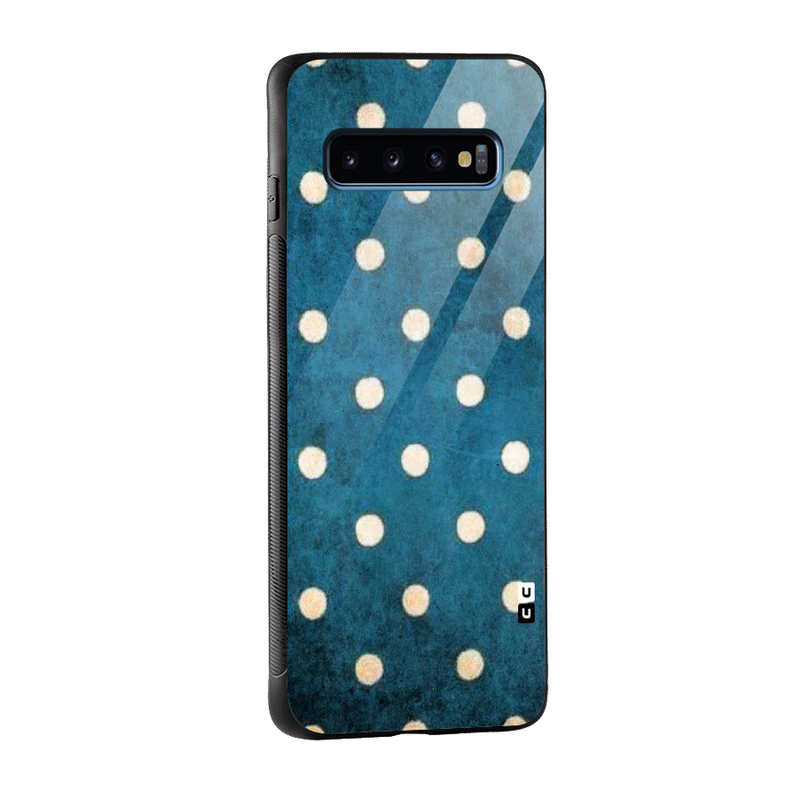 Classic Blue Polka Glass Back Case for Galaxy S10