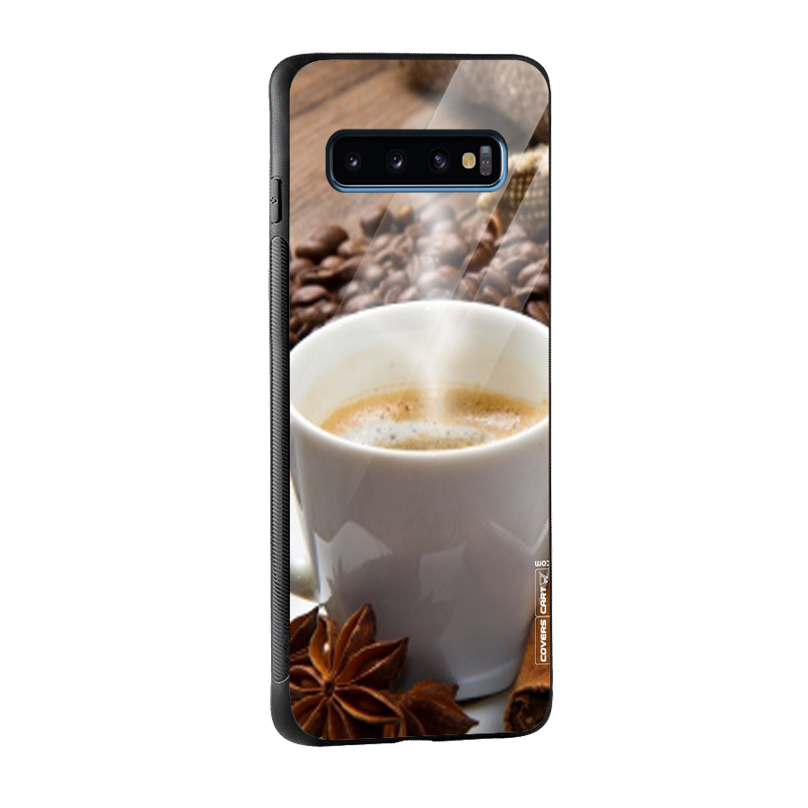 Classic Coffee Beans Glass Back Case for Galaxy S10