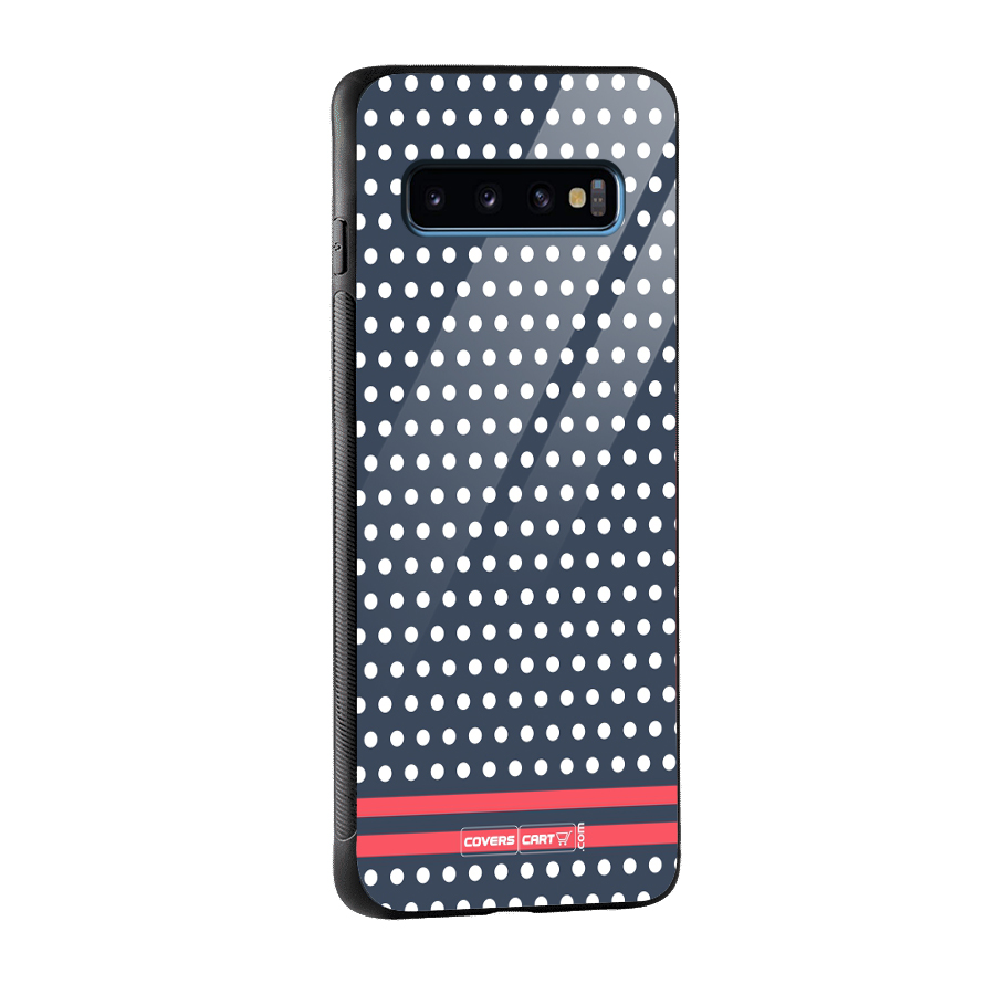 Classic Polka Dots Glass Back Case for Galaxy S10
