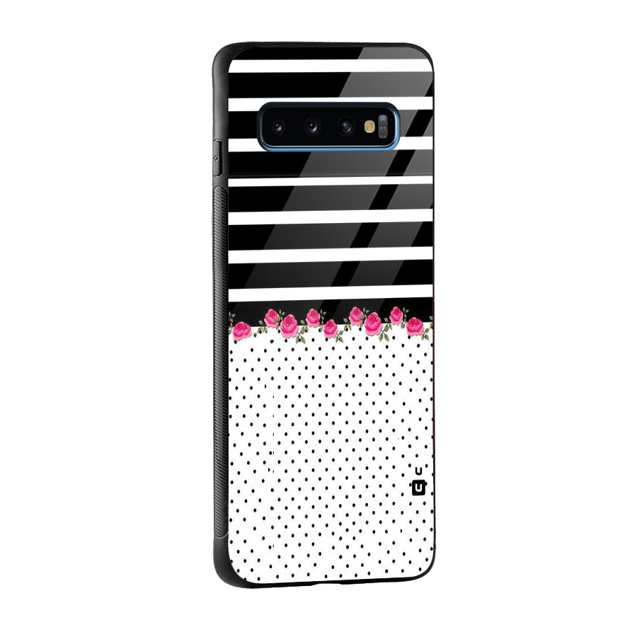 Classic Polka Stripes Glass Back Case for Galaxy S10