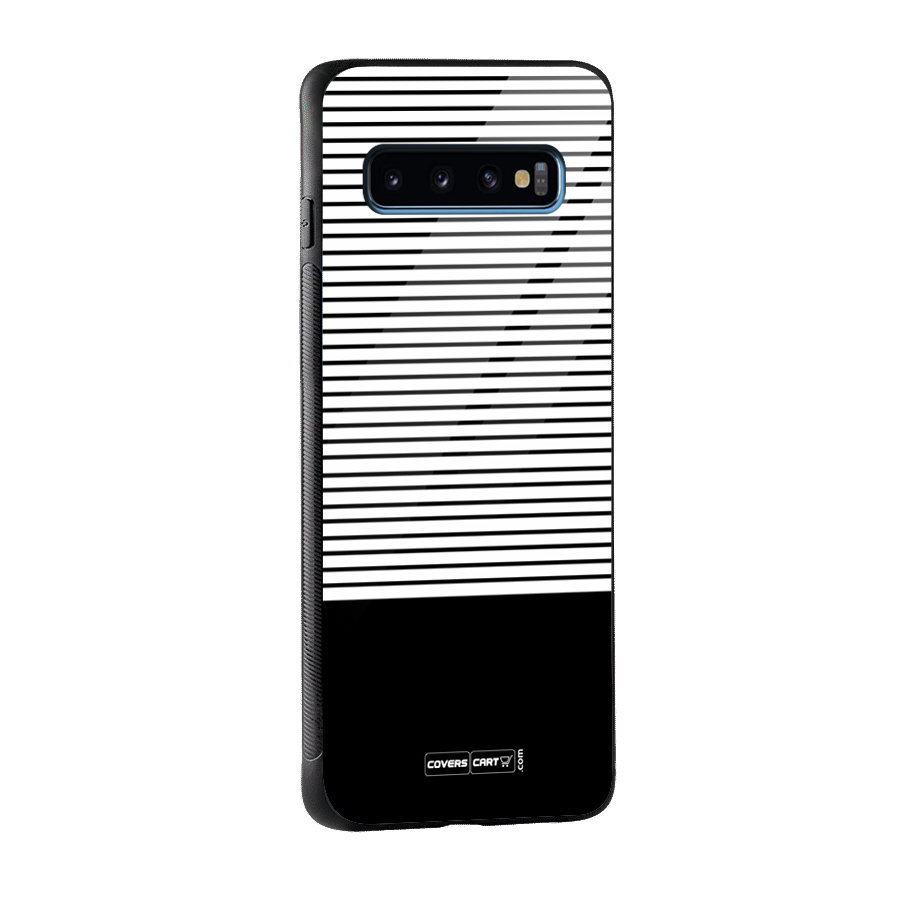 Classy Black Stripes Glass Back Case for Galaxy S10