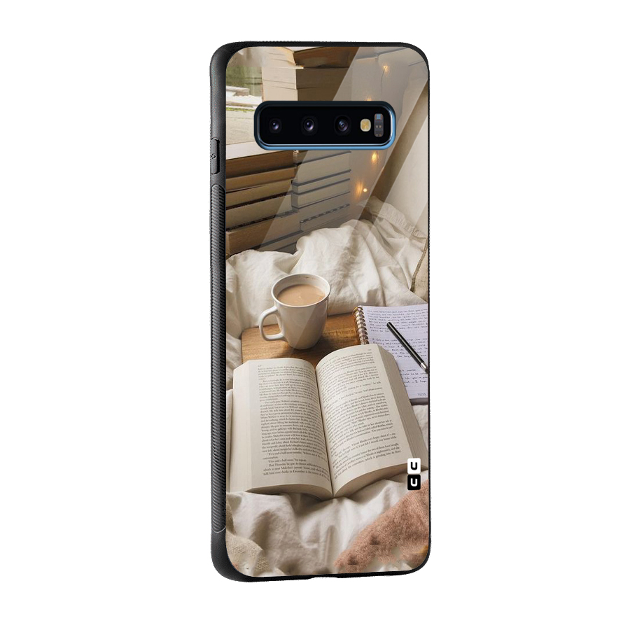 Coffee And Books Glass Back Case for Galaxy S10