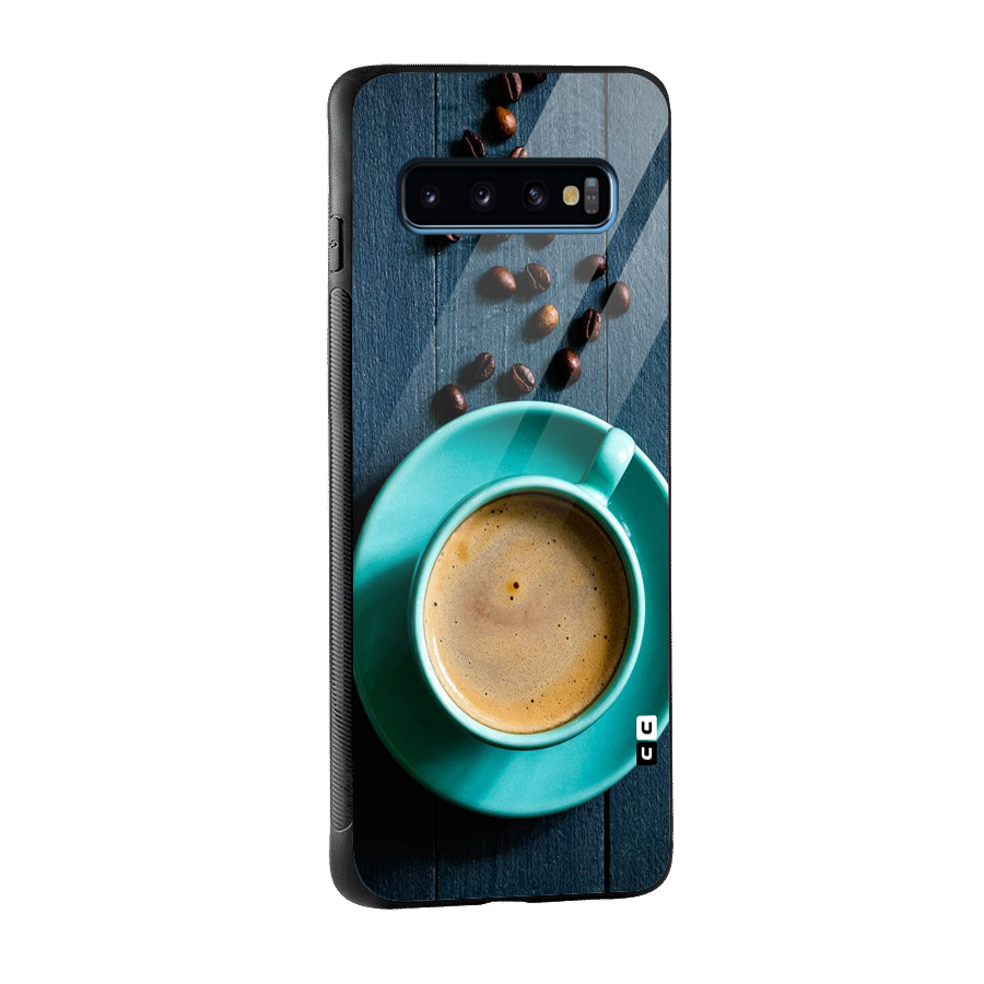 Coffee Beans and Cup Glass Back Case for Galaxy S10