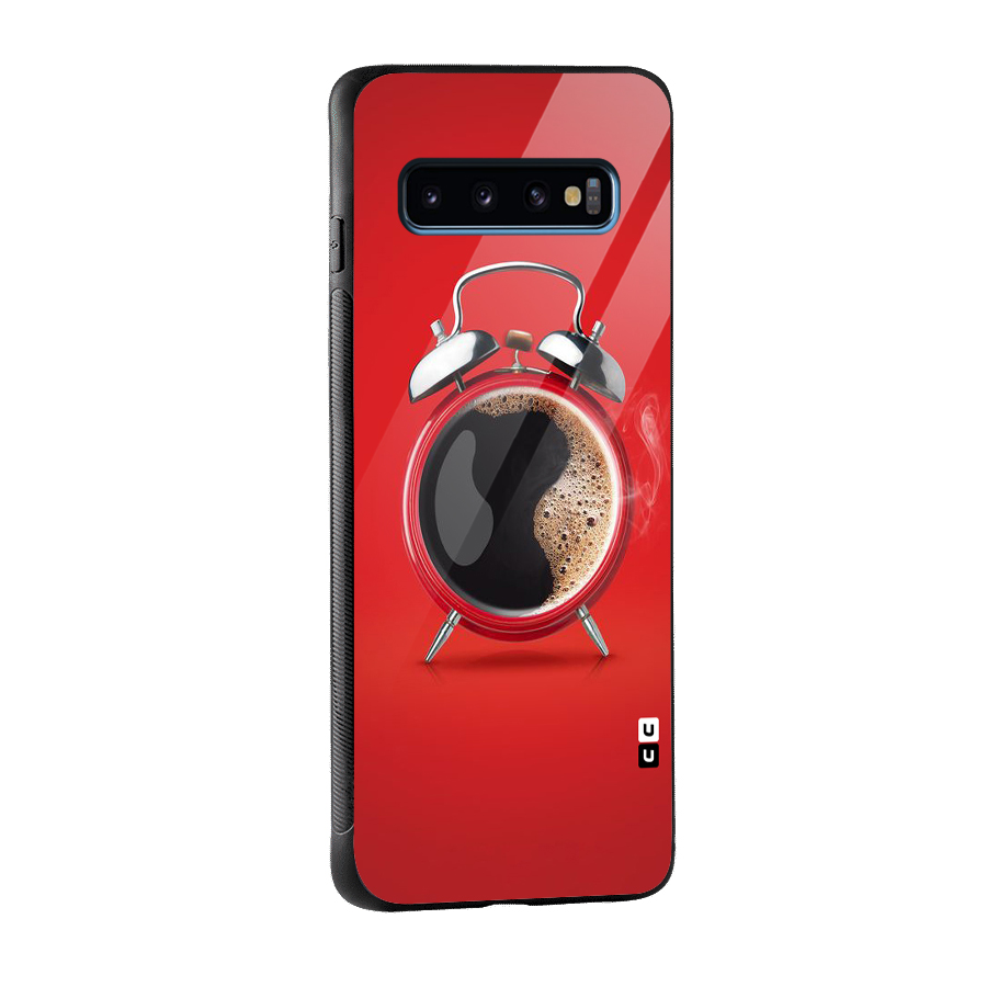 Coffee Clock Glass Back Case for Galaxy S10