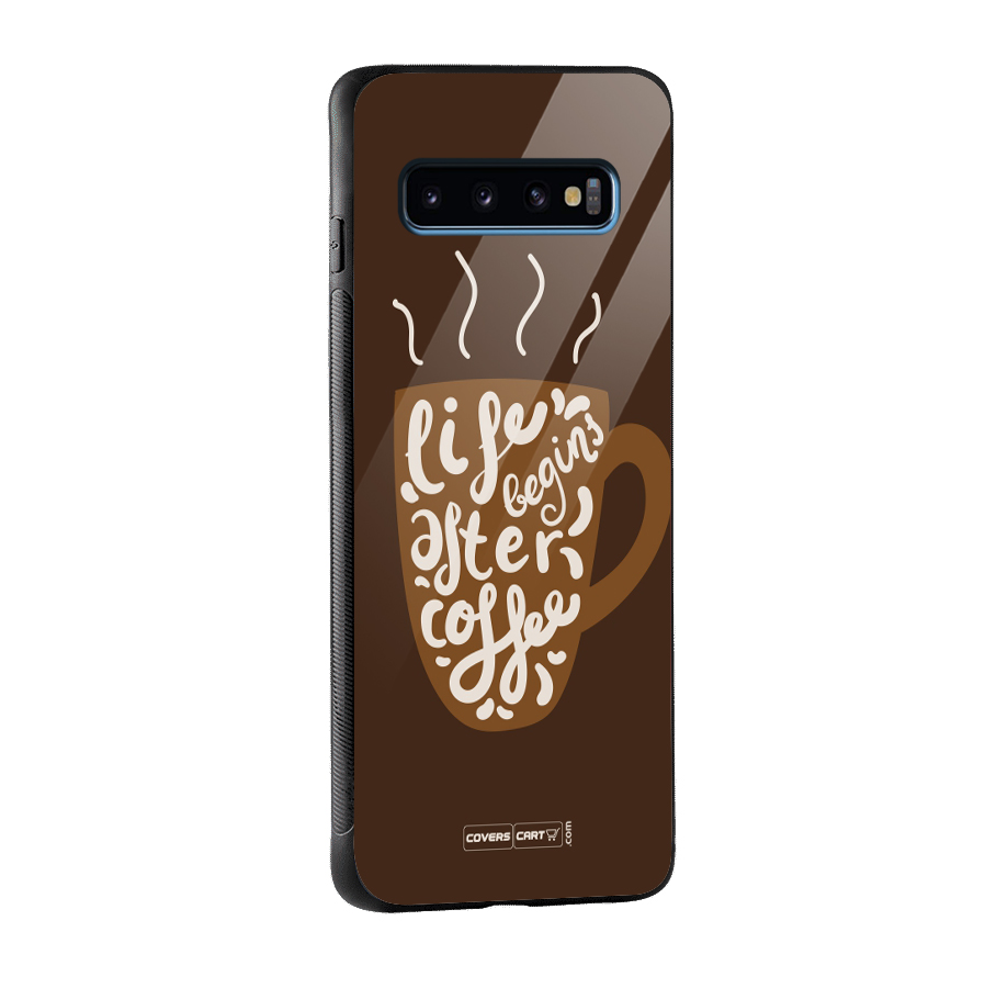 Coffee Mug Glass Back Case for Galaxy S10