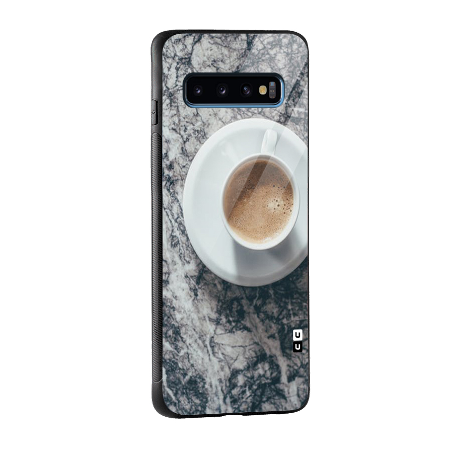 Coffee On Marble Glass Back Case for Galaxy S10