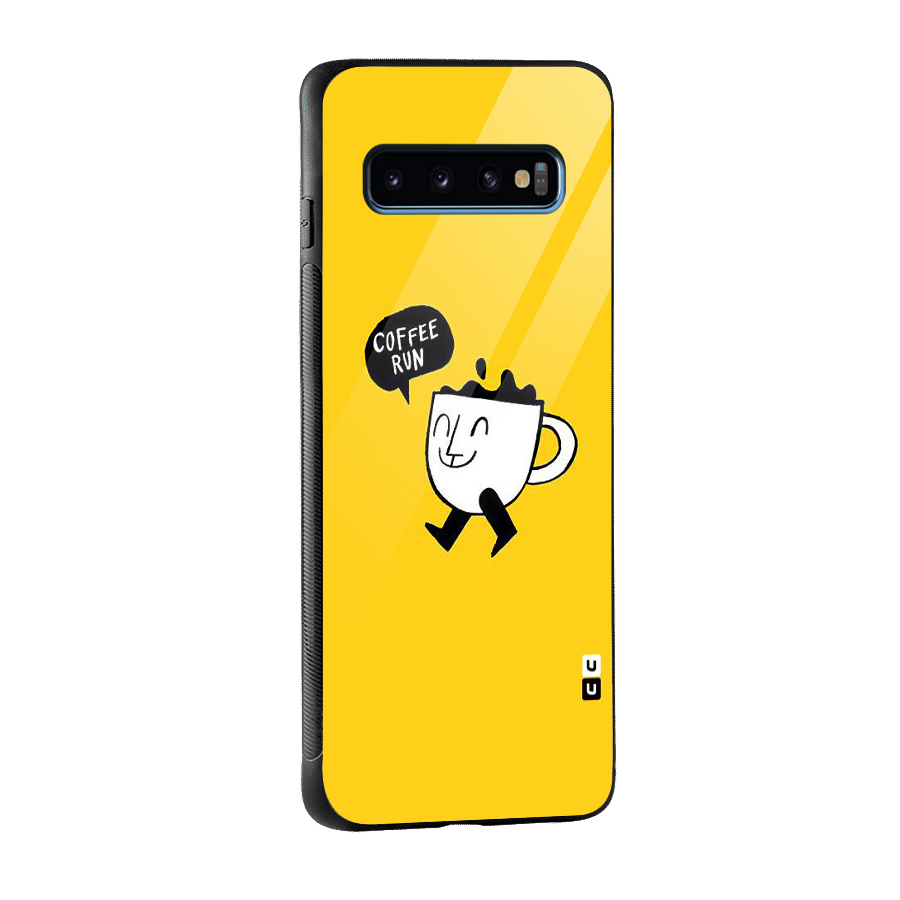 Coffee Run Glass Back Case for Galaxy S10