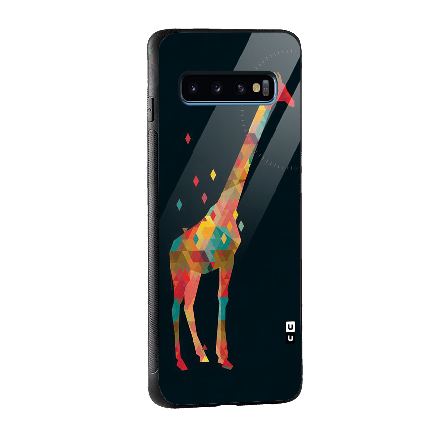 Colored Giraffe Glass Back Case for Galaxy S10