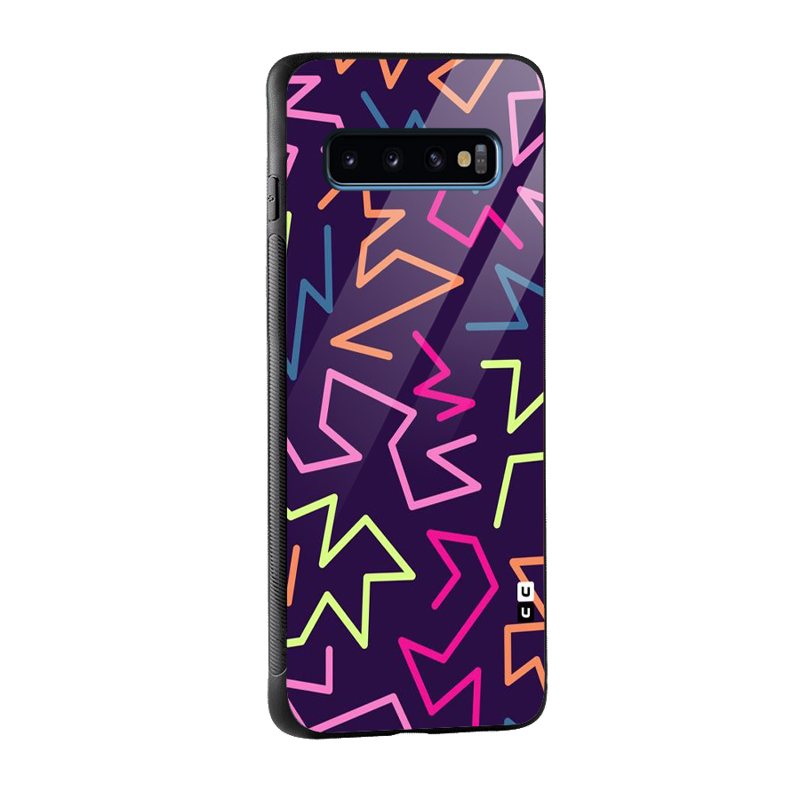 Colored Lines Glass Back Case for Galaxy S10