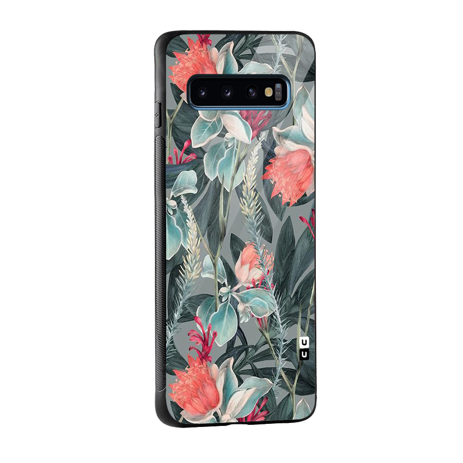 Colored Petals Glass Back Case for Galaxy S10