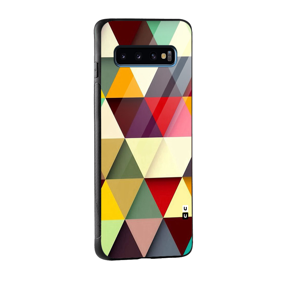 Colored Triangles Glass Back Case for Galaxy S10
