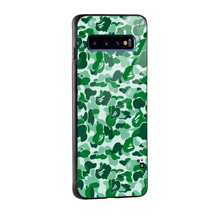 Colorful Camouflage Glass Back Case for Galaxy S10