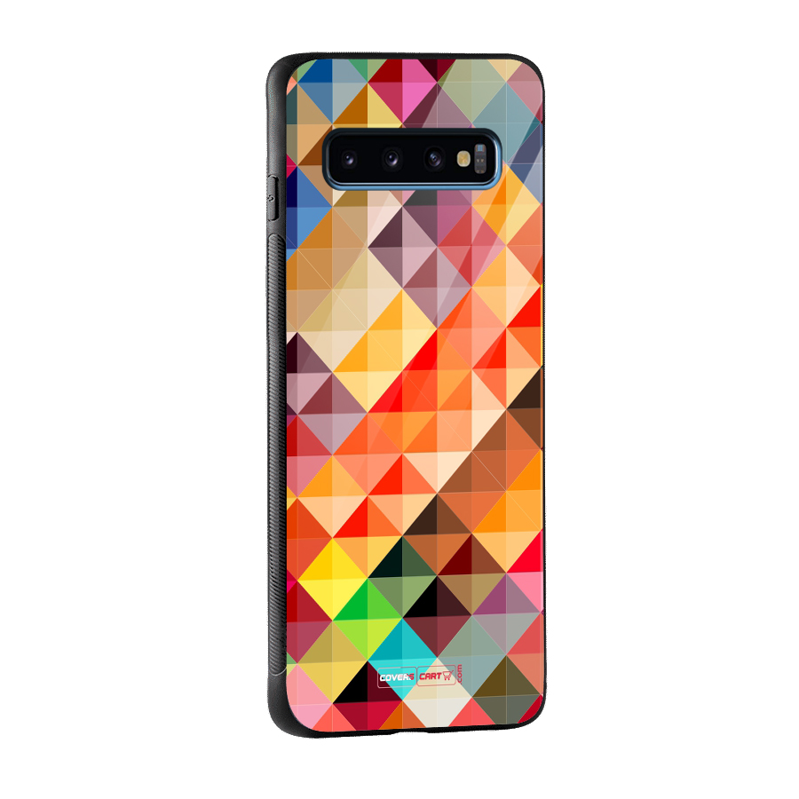 Colorful Cubes Glass Back Case for Galaxy S10