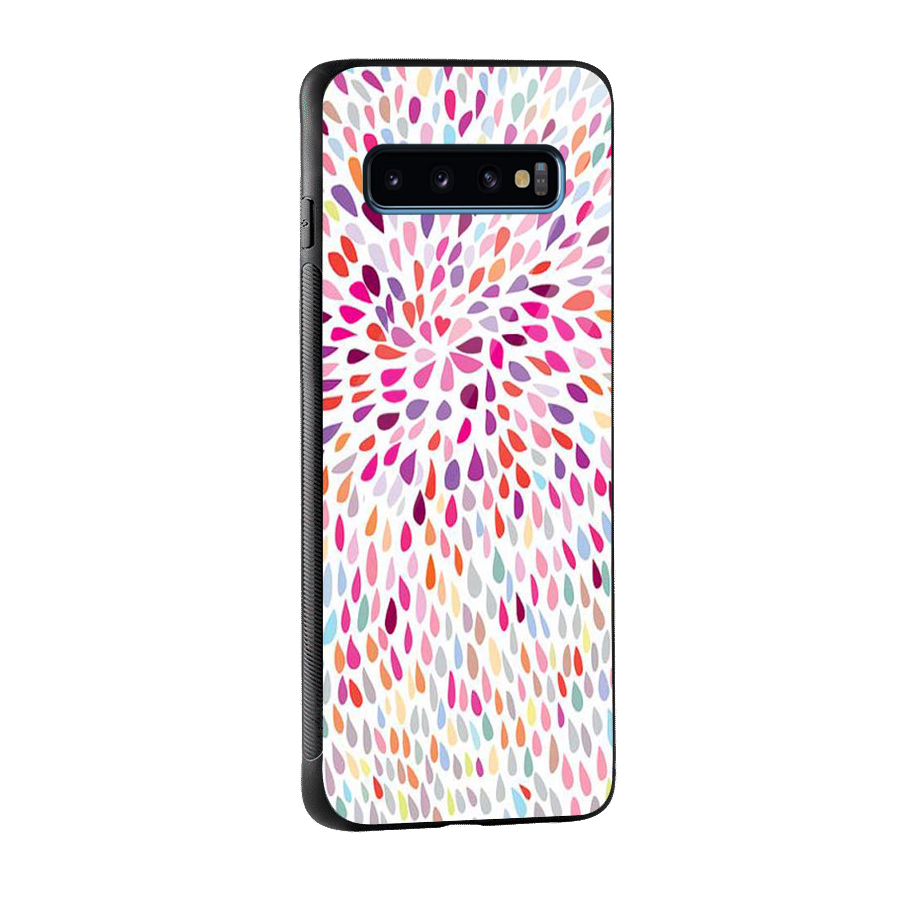 Colorful Decorative Pattern Glass Back Case for Galaxy S10