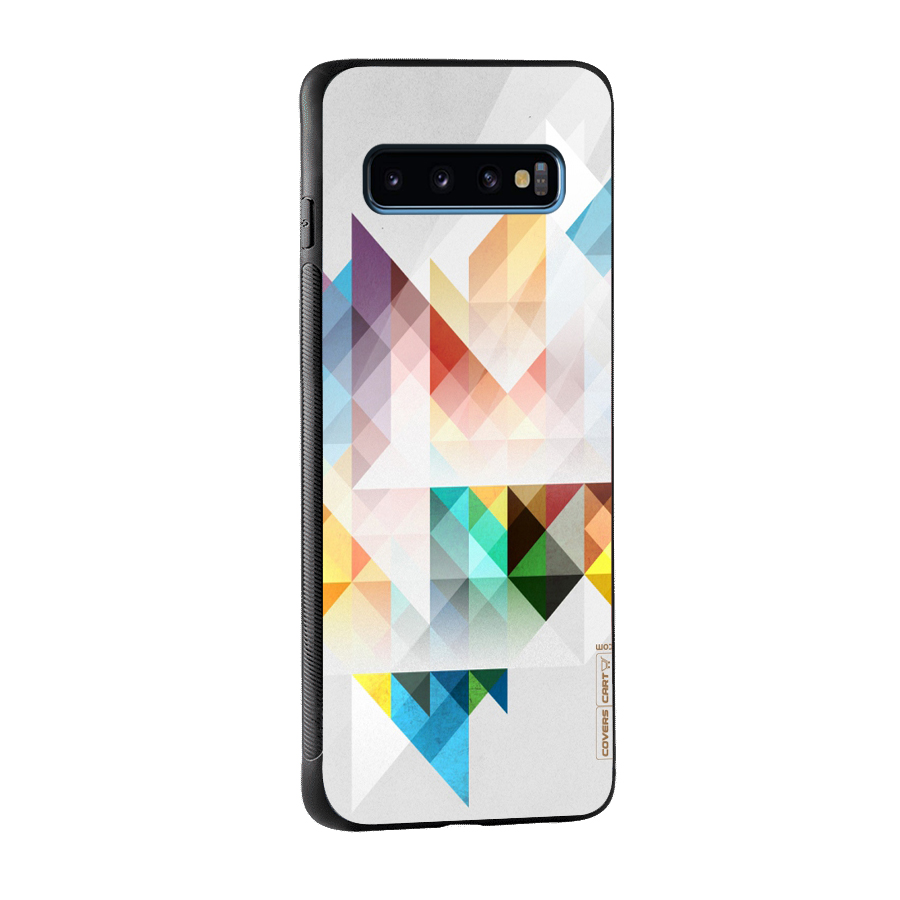 Colorful Geometric Art Glass Back Case for Galaxy S10