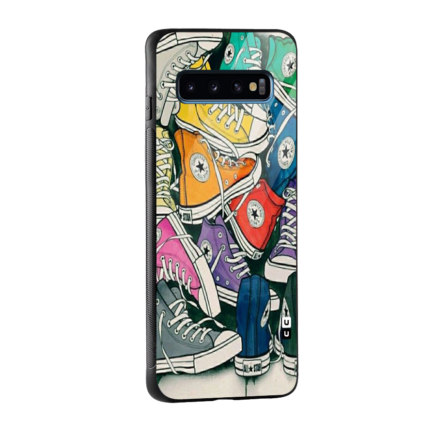 Colorful Shoes Glass Back Case for Galaxy S10