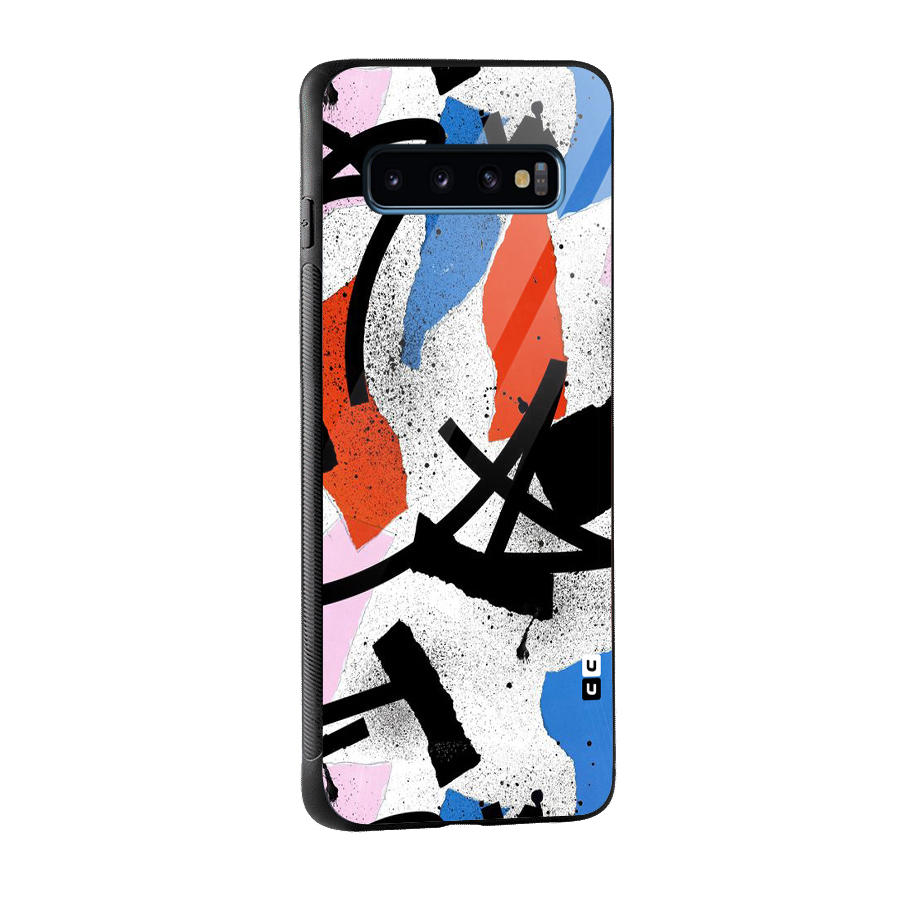 Coloured Abstract Art Glass Back Case for Galaxy S10