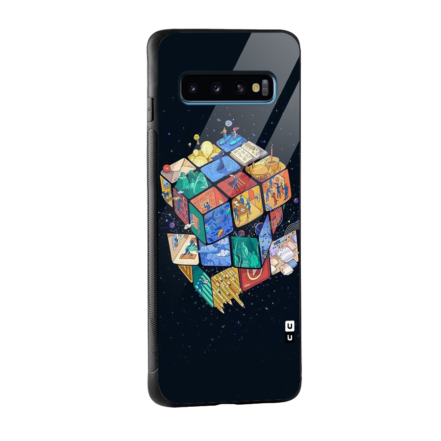 Coloured Rubic Glass Back Case for Galaxy S10