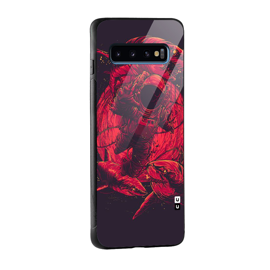 Coloured Spaceman Glass Back Case for Galaxy S10