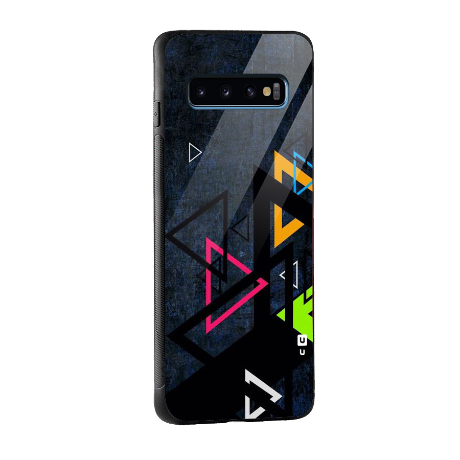 Coloured Triangles Glass Back Case for Galaxy S10